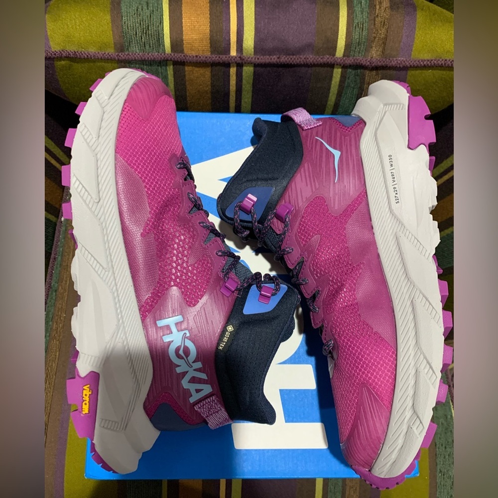 Hoka trail code gtx nwt new in box hiking boots fuschia purple pink women's 9.5